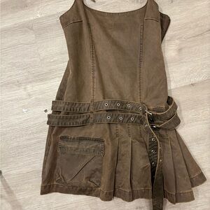 Zara Brown Mini Dress with Belt